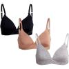 imagebebe Girls Training Bra  3 Pack Wire Free Soft Microfiber Molded Bra with Adjustable Straps A CupB CupLight Heather Grey