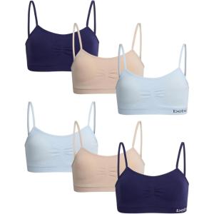 imagebebe Girls Bras  6 Pack Lightweight Seamless Training Bra for Girls with Removable Pads Tag Free Bras for Teens SLPerri Almond