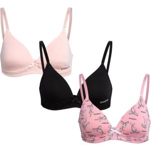 imagebebe Girls Training Bra  3 Pack Training Bras Seamless Wireless Adjustable Straps Girls Padded Bras Kids Teens 30A34ACandy Pink