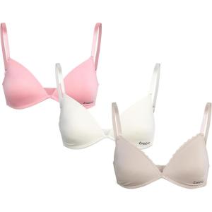 imagebebe Girls Training Bra  3 Pack Training Bras Seamless Wireless Adjustable Straps Girls Padded Bras Kids Teens 30A34AGrey