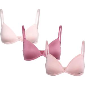 imagebebe Girls Training Bra  3 Pack Training Bras Seamless Wireless Adjustable Straps Girls Padded Bras Kids Teens 30A34AMauve