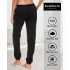 imagebebe Womens Sweatpants Joggers French Terry Lounge Pants with Gathered Cuffs Logo Pajama Pants for WomenBlack W Pockets
