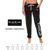 imagebebe Womens Sweatpants Joggers French Terry Lounge Pants with Gathered Cuffs Logo Pajama Pants for WomenBlack W Pockets