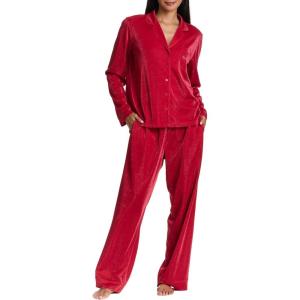 imagebebe Soft Velour Pajamas for Women Womens PJs Velour Set for Lounge and Sleep Gifts for HerCrimson