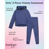imagebebe Girls Sweatpants Set  2 Piece Yummy Cotton Blend Fleece Hoodie Sweatshirt and Jogger Sweatpants Kids Activewear SetBlue Velvet