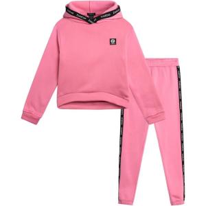 imagebebe Girls Sweatpants Set  2 Piece Yummy Cotton Blend Fleece Hoodie Sweatshirt and Jogger Sweatpants Kids Activewear SetSea Pinki