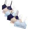 imagebebe Girls Bras  6 Pack Lightweight Seamless Training Bra for Girls with Removable Pads Tag Free Bras for Teens SLLight Sky