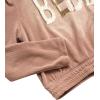 imagebebe Girls Sweatpants Set  2 Piece Velour Athletic Hoodie Sweatshirt and Wide Leg Kids Sweatpants Activewear SetToasted Almond