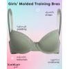 imagebebe Girls Training Bra  3 Pack Soft Molded Bra with Adjustable Straps  Training Bra for Girls A CupB CupIce Green