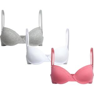 imagebebe Girls Training Bra  3 Pack Soft Molded Bra with Adjustable Straps  Training Bra for Girls A CupB CupSweet Rose