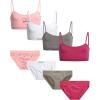 imagebebe Girls Underwear Set  8 Piece Seamless Cami Training Bra and Matching Panties for GirlsCandy Pink