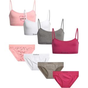 imagebebe Girls Underwear Set  8 Piece Seamless Cami Training Bra and Matching Panties for GirlsCandy Pink