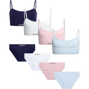 imagebebe Girls Underwear Set  8 Piece Seamless Cami Training Bra and Matching Panties for GirlsLight Blue