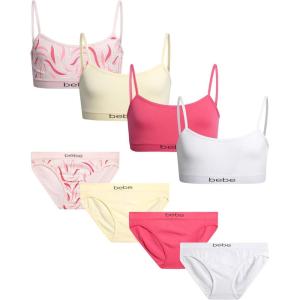 imagebebe Girls Underwear Set  8 Piece Seamless Cami Training Bra and Matching Panties for GirlsMauve Pink
