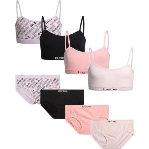 imagebebe Girls Underwear Set  8 Piece Seamless Cami Training Bra and Matching Panties for GirlsOrchid Petal