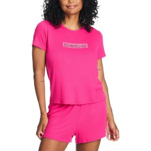 imagebebe Womens Pajamas Set  Shirt and Lounge Pajama Shorts Sleepwear SetFuchsia Purple