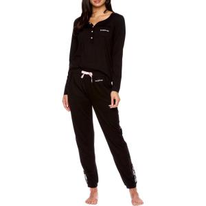 imagebebe Womens Pajama Set with Pockets  Long Sleeve Shirt and Pajama Pants Pj SetBlack
