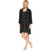 image:imagebebe Womens Pajama Lounge Chemise Nightgown amp Belted Wrap Robe Sleep Travel SetBlack 1