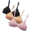 image:imagebebe Girls Training Bra  3 Pack Molded Padded Training Bras with Adjustable Straps Wireless Girls Bras for Tweens and TeensBlack Pink