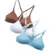 image:imagebebe Girls Training Bra  3 Pack Molded Padded Training Bras with Adjustable Straps Wireless Girls Bras for Tweens and TeensSky Blue