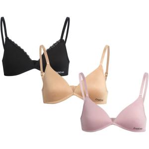 image:imagebebe Girls Training Bra  3 Pack Molded Padded Training Bras with Adjustable Straps Wireless Girls Bras for Tweens and TeensBlack Pink
