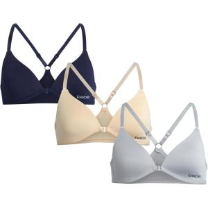 image:imagebebe Girls Training Bra  3 Pack Molded Padded Training Bras with Adjustable Straps Wireless Girls Bras for Tweens and TeensGrey Navy
