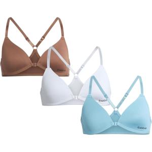 image:imagebebe Girls Training Bra  3 Pack Molded Padded Training Bras with Adjustable Straps Wireless Girls Bras for Tweens and TeensSky Blue