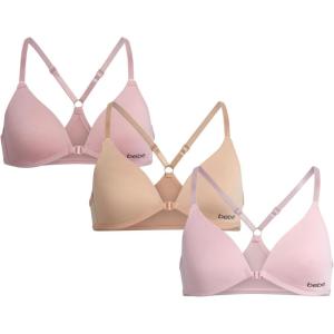 image:imagebebe Girls Training Bra  3 Pack Molded Padded Training Bras with Adjustable Straps Wireless Girls Bras for Tweens and TeensTank Pink