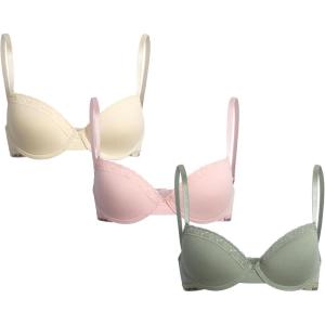 image:imagebebe Girls Training Bra  3 Pack Soft Molded Girls Bra with Adjustable Straps  Padded Bras for Teens A CupB CupIce Green