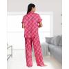 image:imagebebe Womens Silky Satin Pajama Set Button Down Short Sleeve SleepwearCrimson