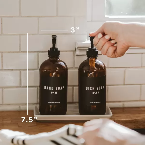 imageSweet Water Decor 16 oz Clear Plastic Shower Gel Dispensers  Refill Body Wash Bottles  Refillable Bathroom Soap Bottles with Waterproof Labels  Reusable Shower Bottle Body WashClear Bottle  Modern White Label