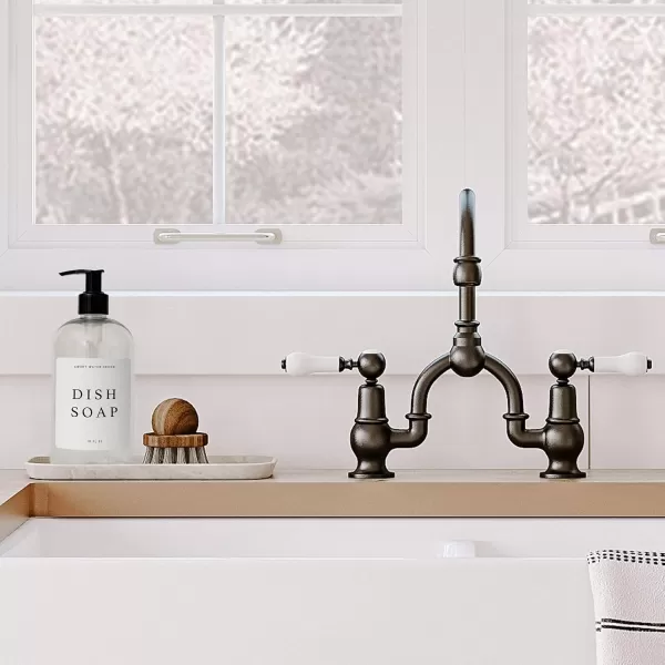 imageSweet Water Decor Clear 16 oz Plastic Soap Bottle Dispenser  HandLettered Dish Soap Label on Dispensers  Farmhouse Kitchen  Refillable Soap Bottles  Soap PumpClear Bottle  Modern White Label