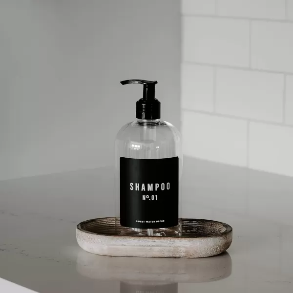 imageSweet Water Decor Clear 16 oz Plastic Soap Bottle Dispenser  HandLettered Dish Soap Label on Dispensers  Farmhouse Kitchen  Refillable Soap Bottles  Soap PumpClear Bottle  Black Label