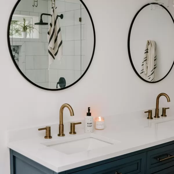 imageSweet Water Decor Gold Tile Hand Soap Dispenser  Refill Hand Soap Dispenser  85 oz Refillable White and Gold Honeycomb Design Tile Dispenser  Rustic Modern Farmhouse GiftWhite and Gold Honeycomb