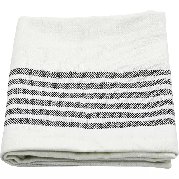 imageSweet Water Decor Striped Tea Towel  100 Cotton  Large Size 3193 x 18 inches  Cream with Black Decorative Stripes  Bathroom Kitchen Dish or Baby Towel Three StipesHorizontal Striped Tea Towel  Six Stripes