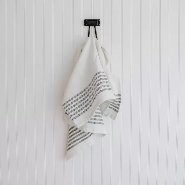 imageSweet Water Decor Striped Tea Towel  100 Cotton  Large Size 3193 x 18 inches  Cream with Black Decorative Stripes  Bathroom Kitchen Dish or Baby Towel Three StipesHorizontal Striped Tea Towel  Six Stripes