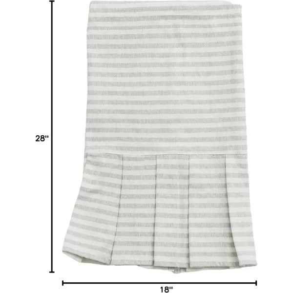 imageSweet Water Decor Striped Tea Towel with Ruffle  100 Cotton  Large Size 28 x 18 inches  Cream with Grey Decorative Stripes  Neutral Kitchen Towel  Bathroom TowelStriped Tea Towel With Ruffle  Grey