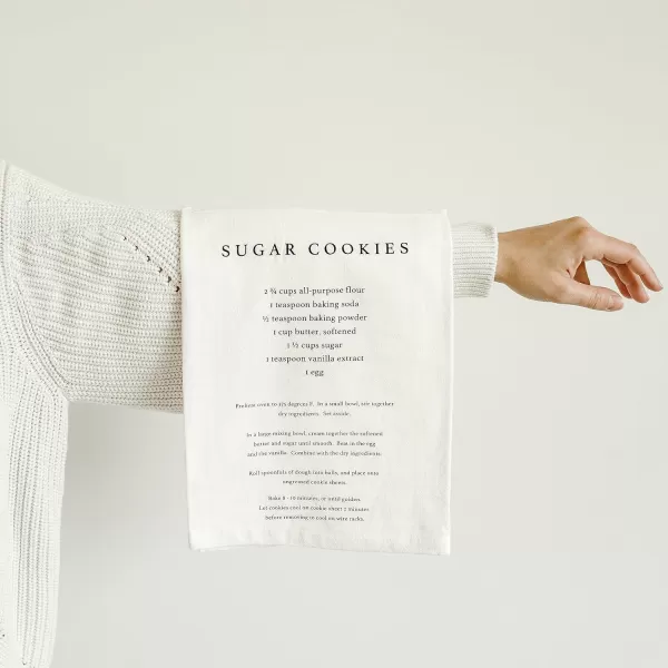 imageSweet Water Decor Sugar Cookies Tea Towel  100 Cotton  Large Size 28 x 25 inches  Cream with Black Text  Bathroom Kitchen Dish Sugar CookiesSugar Cookies