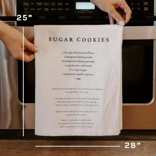 imageSweet Water Decor Sugar Cookies Tea Towel  100 Cotton  Large Size 28 x 25 inches  Cream with Black Text  Bathroom Kitchen Dish Sugar CookiesSugar Cookies