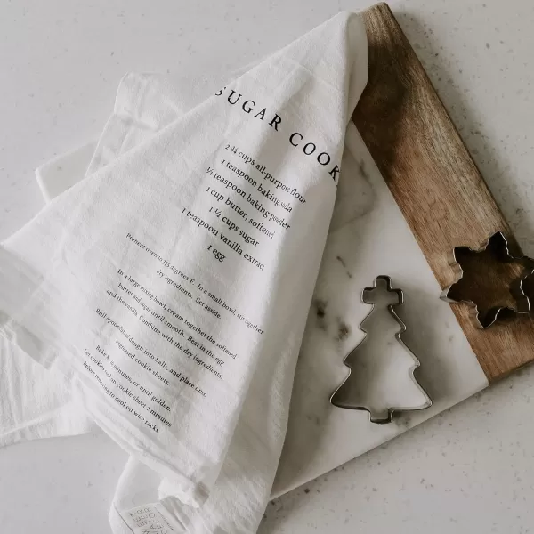 imageSweet Water Decor Sugar Cookies Tea Towel  100 Cotton  Large Size 28 x 25 inches  Cream with Black Text  Bathroom Kitchen Dish Sugar CookiesSugar Cookies