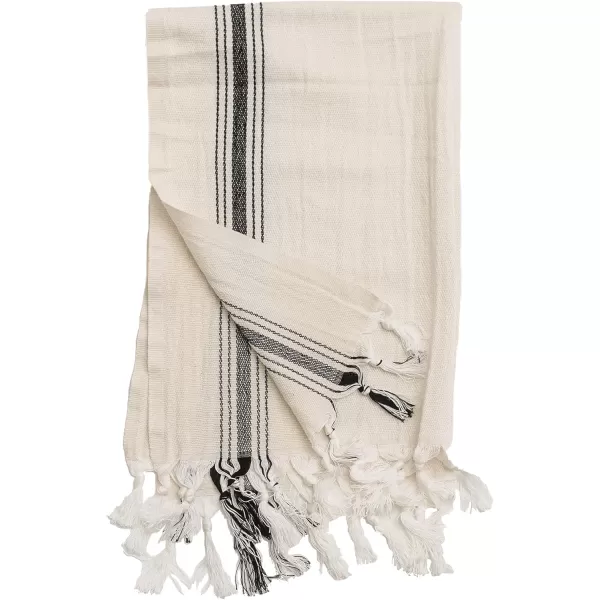 imageSweet Water Decor Turkish Cotton  Bamboo from Rayon Hand Towels  Large Size 19 x 35  Cream with Decorative Stripes  Bathroom Kitchen Dish or Baby Towel Multi Black StripesBeige  Black Stripes