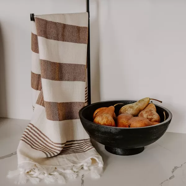imageSweet Water Decor Turkish Cotton  Bamboo from Rayon Hand Towels  Large Size 19 x 35  Cream with Decorative Stripes  Bathroom Kitchen Dish or Baby Towel Multi Black StripesNeutral Stripes