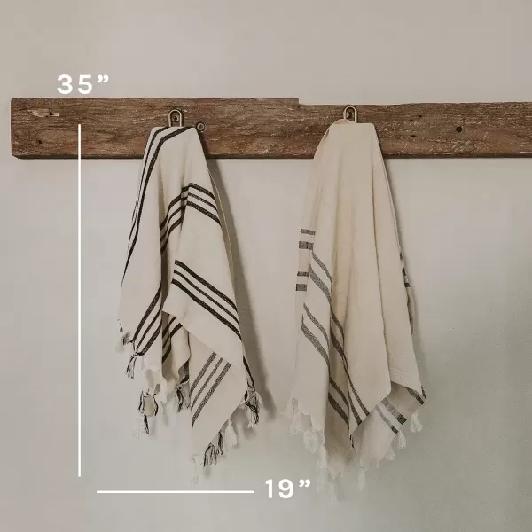 imageSweet Water Decor Turkish Cotton  Bamboo from Rayon Hand Towels  Large Size 19 x 35  Cream with Decorative Stripes  Bathroom Kitchen Dish or Baby Towel Multi Black StripesBeige  Black Stripes
