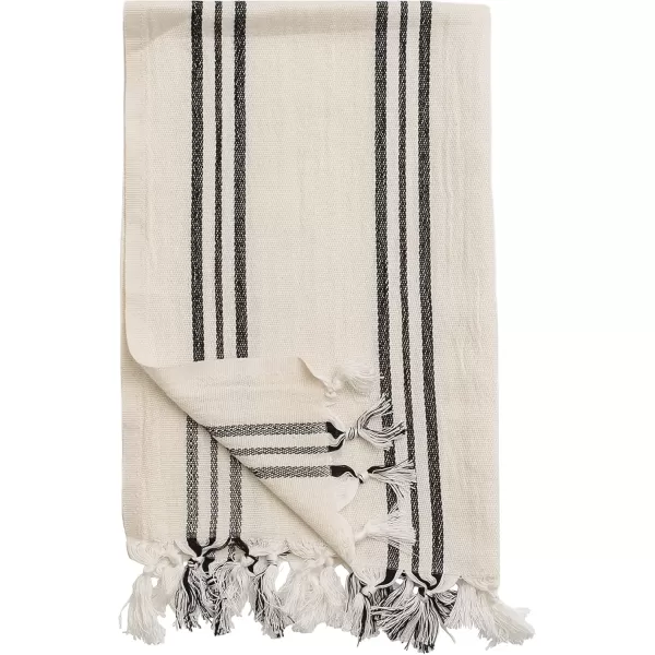 imageSweet Water Decor Turkish Cotton  Bamboo from Rayon Hand Towels  Large Size 19 x 35  Cream with Decorative Stripes  Bathroom Kitchen Dish or Baby Towel Multi Black StripesThree Black Stripes