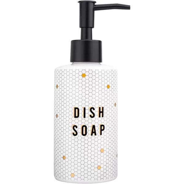 imageSweet Water Decor Gold Tile Hand Soap Dispenser  Refill Hand Soap Dispenser  85 oz Refillable White and Gold Honeycomb Design Tile Dispenser  Rustic Modern Farmhouse GiftWhite and Gold Honeycomb