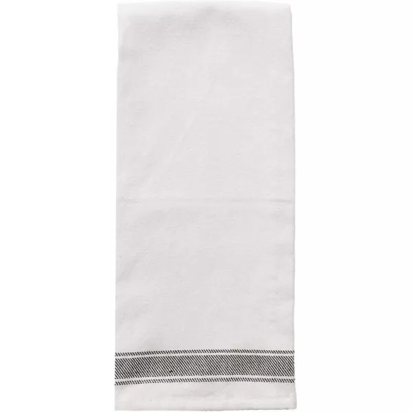 imageSweet Water Decor Striped Tea Towel  100 Cotton  Large Size 3193 x 18 inches  Cream with Black Decorative Stripes  Bathroom Kitchen Dish or Baby Towel Three StipesHorizontal Striped Tea Towel  Three Stripes