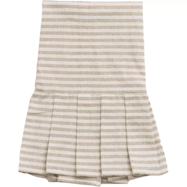 imageSweet Water Decor Striped Tea Towel with Ruffle  100 Cotton  Large Size 28 x 18 inches  Cream with Grey Decorative Stripes  Neutral Kitchen Towel  Bathroom TowelCream and Tan