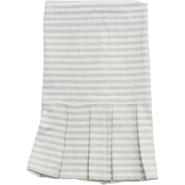 imageSweet Water Decor Striped Tea Towel with Ruffle  100 Cotton  Large Size 28 x 18 inches  Cream with Grey Decorative Stripes  Neutral Kitchen Towel  Bathroom TowelStriped Tea Towel With Ruffle  Grey