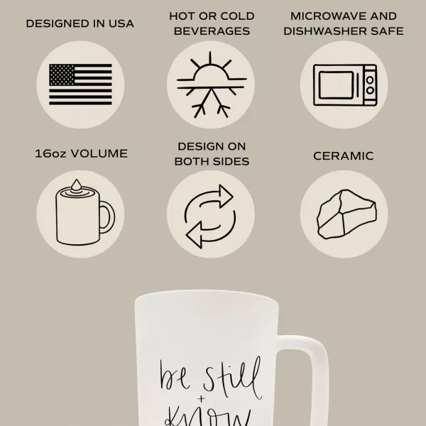 imageSweet Water Decor Be Still  Know Tall Religious Coffee Mugs  Inspirational Bible Verse 16oz Ceramic Coffee Cup  Microwave ampamp Dishwasher Safe Mug for Church ampamp Motivation