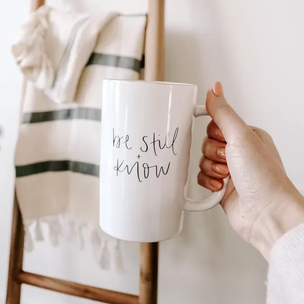 imageSweet Water Decor Be Still  Know Tall Religious Coffee Mugs  Inspirational Bible Verse 16oz Ceramic Coffee Cup  Microwave ampamp Dishwasher Safe Mug for Church ampamp Motivation